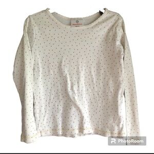 Hanna Andersson Size 120 (6-7) Gold Sparkle Long Sleeve Top